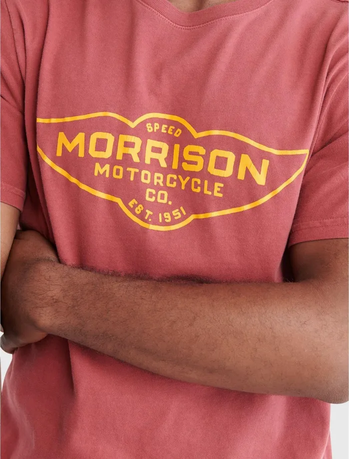 Graphic Tees Men Lucky Brand Morrison Motors Wing Tee Ruby Wine