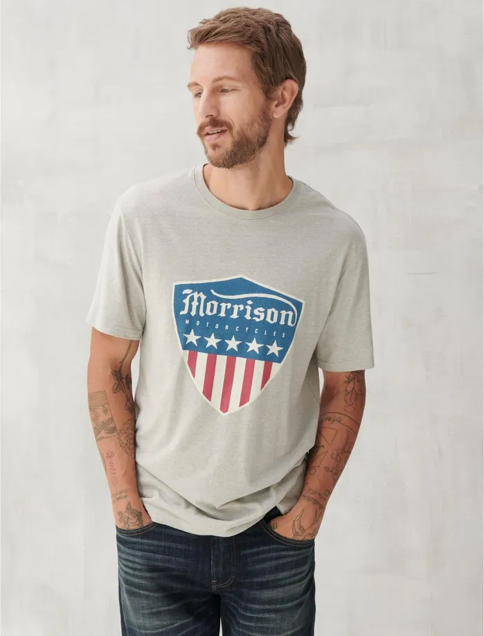 Graphic Tees Men Lucky Brand Morrison Shield Tee Grey