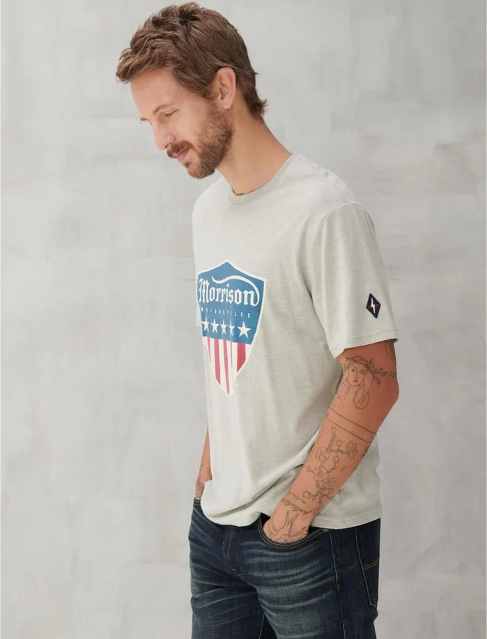Graphic Tees Men Lucky Brand Morrison Shield Tee Grey