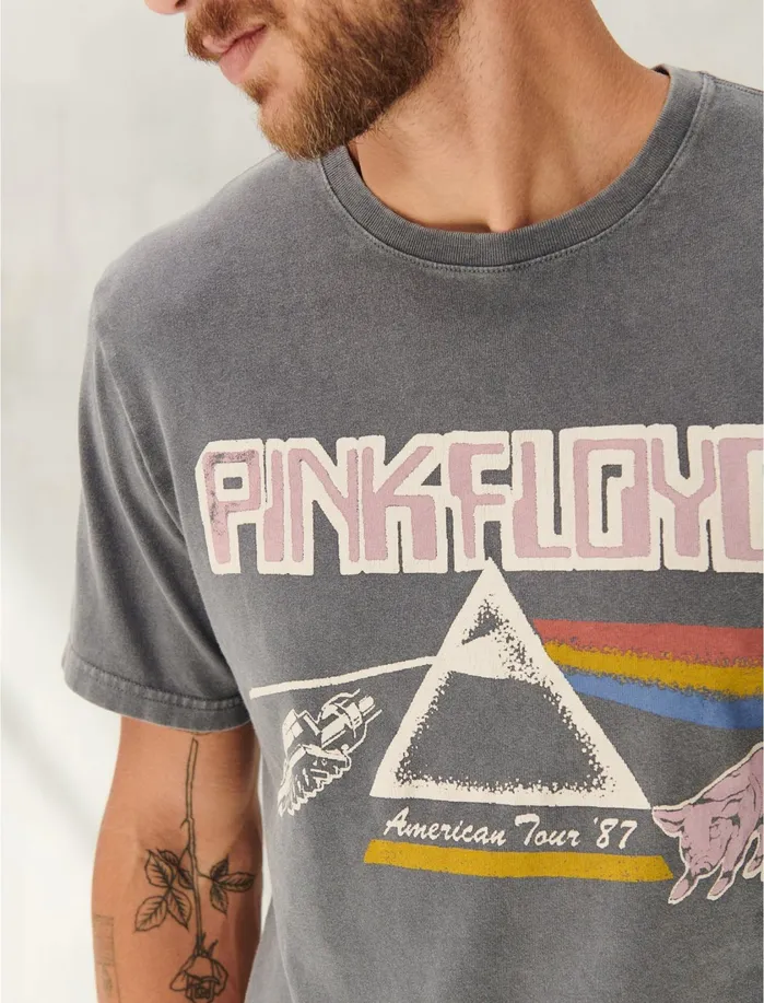 Graphic Tees Men Lucky Brand Pink Floyd Triangle Tee Gargoyle