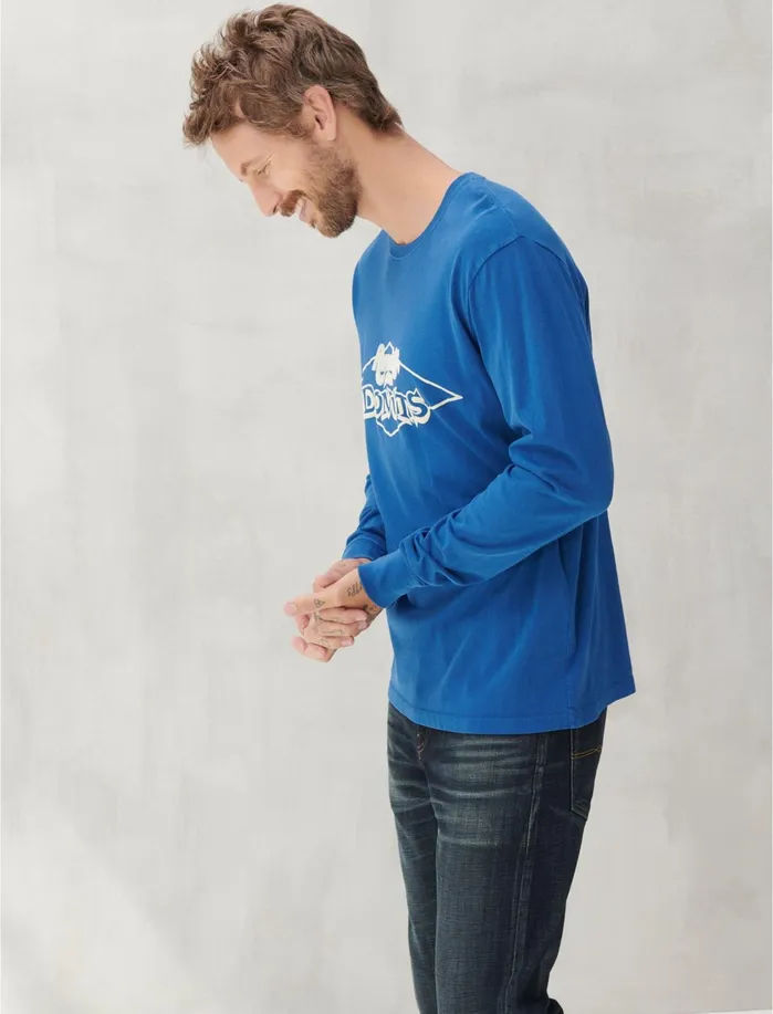 Graphic Tees Men Lucky Brand Randys Donuts Logos Estate Blue
