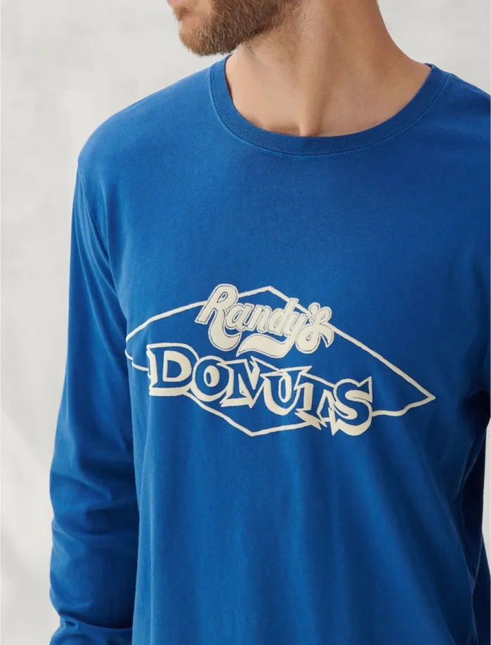 Graphic Tees Men Lucky Brand Randys Donuts Logos Estate Blue