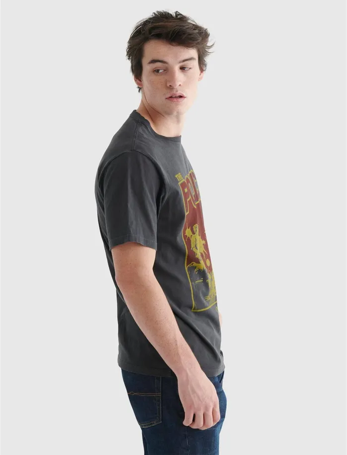 Graphic Tees Men Lucky Brand The Police Tee Jet Black Graphic Tees Men Lucky Brand The Police Tee Jet Black
