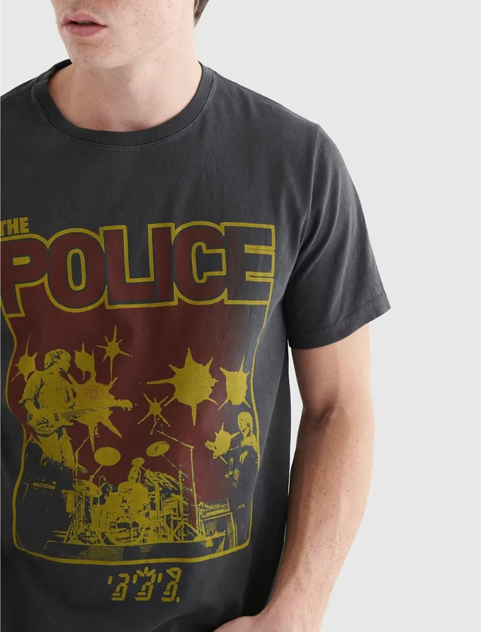 Graphic Tees Men Lucky Brand The Police Tee Jet Black Graphic Tees Men Lucky Brand The Police Tee Jet Black