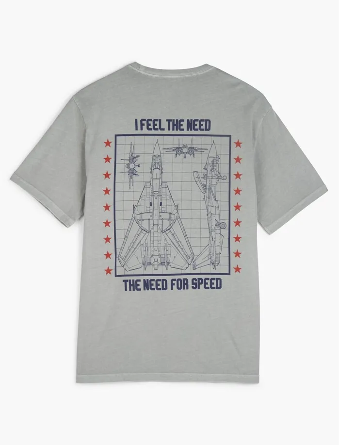 Graphic Tees Men Lucky Brand Top Gun Pocket Tee Wild Dove