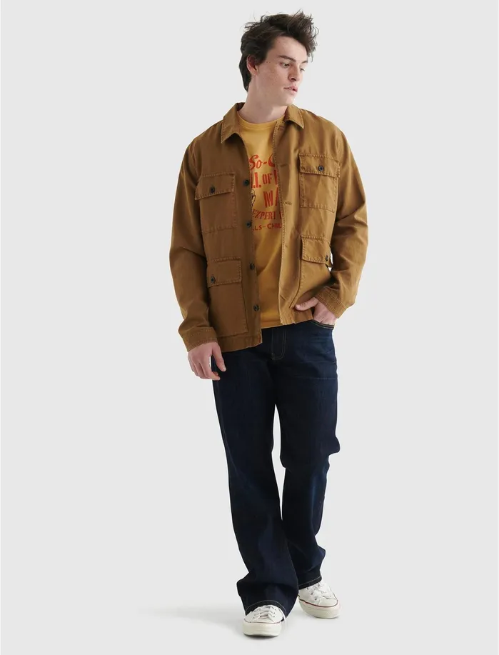 Graphic Tees Men Lucky Brand Wall Of Death Tee Ochre
