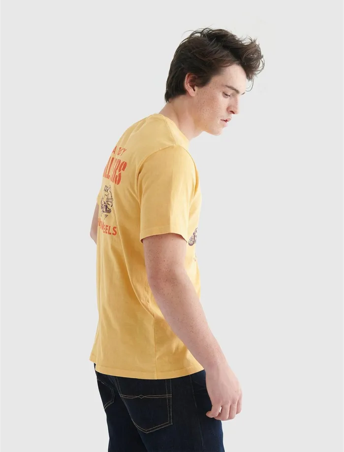 Graphic Tees Men Lucky Brand Wall Of Death Tee Ochre