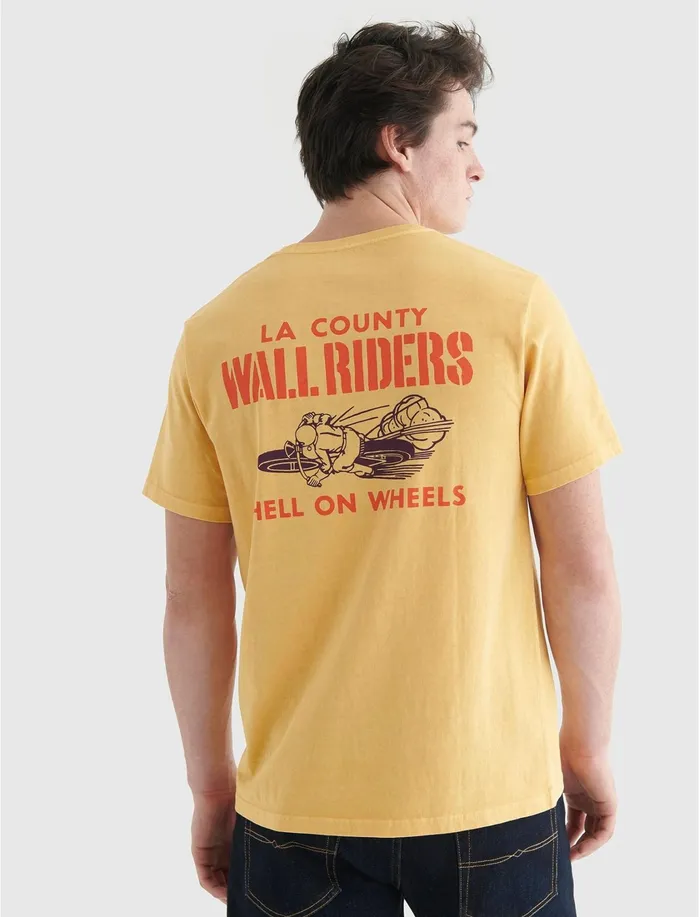Graphic Tees Men Lucky Brand Wall Of Death Tee Ochre