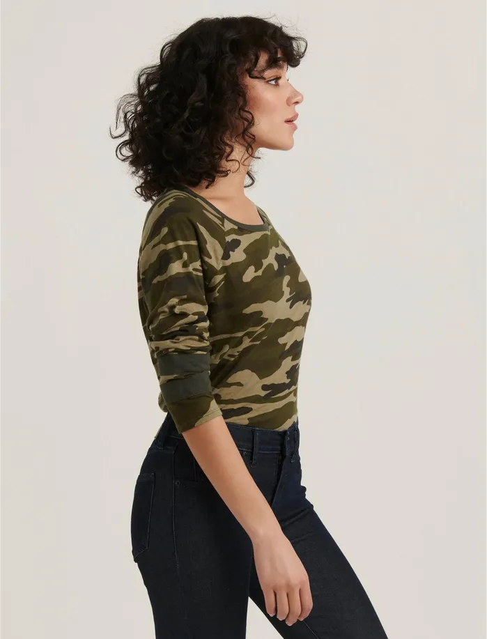 Graphic Tees Women Lucky Brand Camo Athletic Tee Green Multi