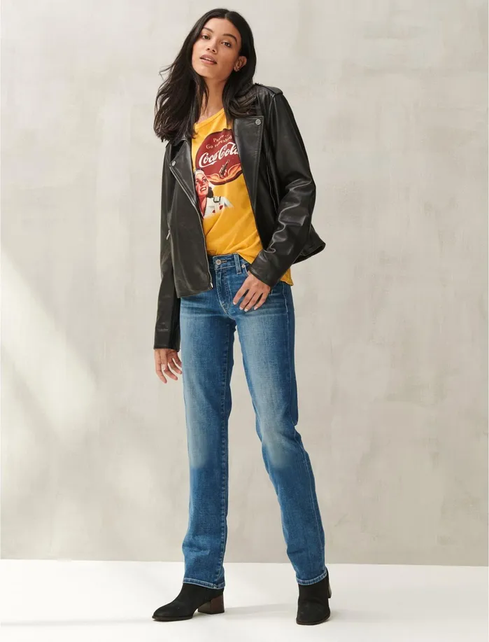 Graphic Tees Women Lucky Brand CocaCola Aviation Graphic Tee Golden Yellow