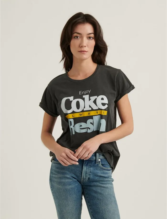 Graphic Tees Women Lucky Brand Coke Always Fresh Tee Lucky Black