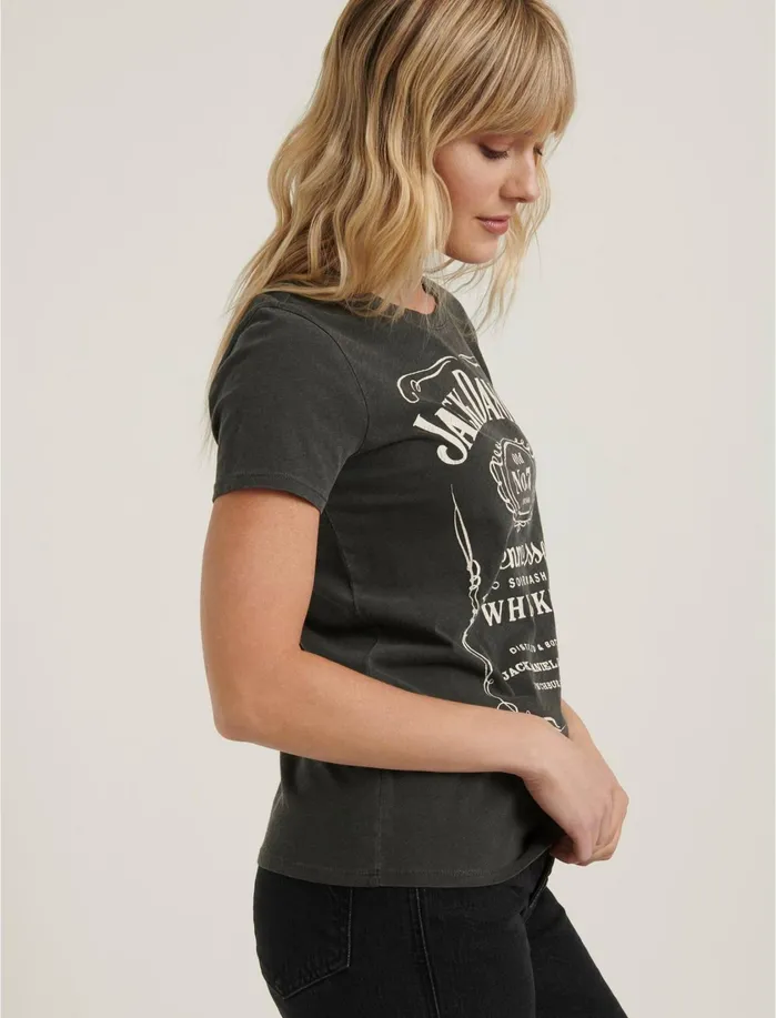 Graphic Tees Women Lucky Brand Jack Daniels Whiskey Tee Lucky Black