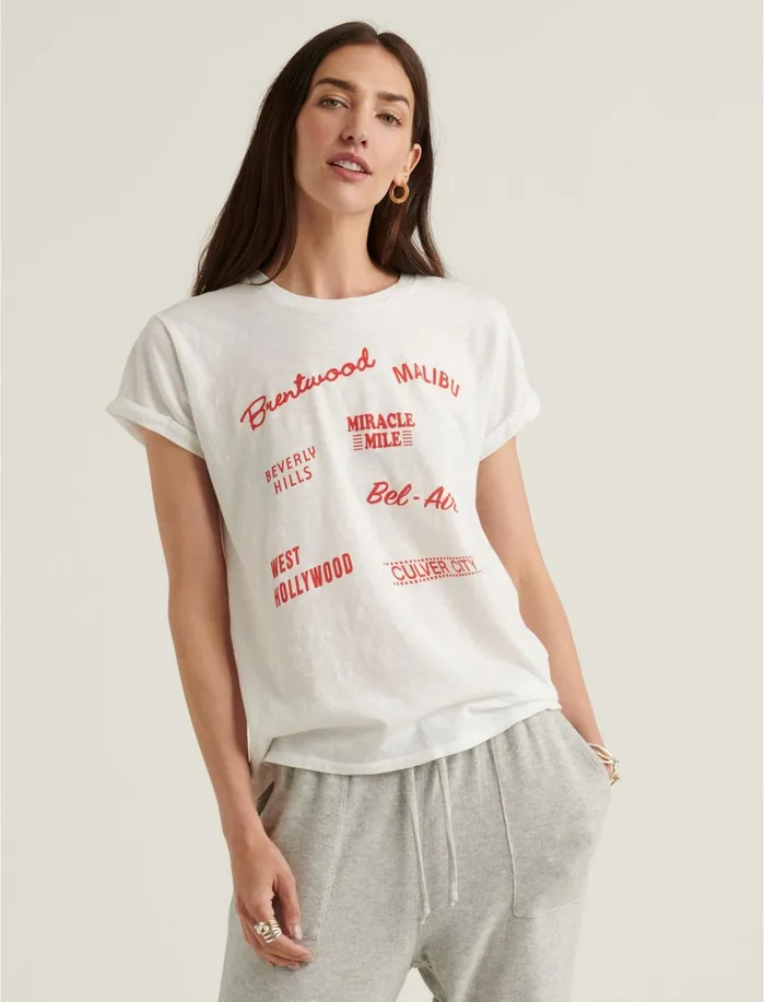 Graphic Tees Women Lucky Brand La Destinations Tee Lucky White