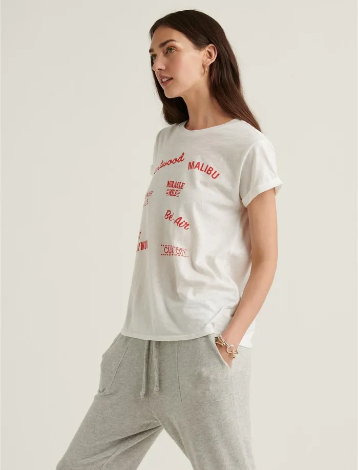 Graphic Tees Women Lucky Brand La Destinations Tee Lucky White