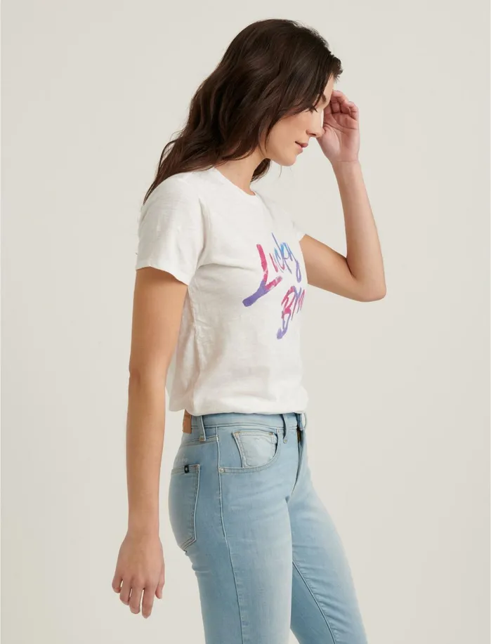Graphic Tees Women Lucky Brand Lucky Brand Tee Lucky White