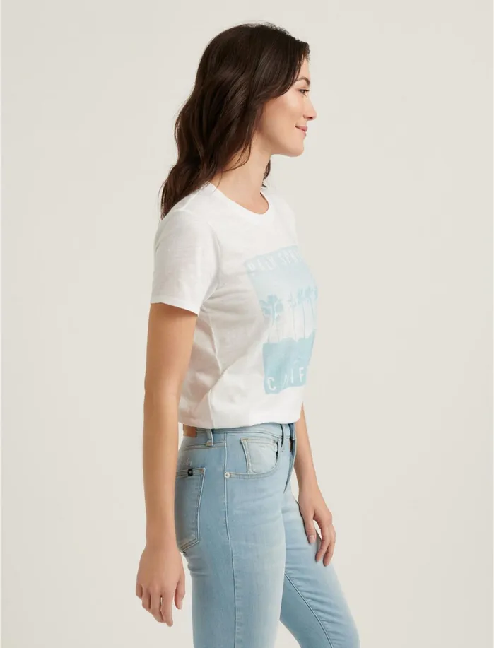 Graphic Tees Women Lucky Brand Palm Springs Vintage Tee Lucky White
