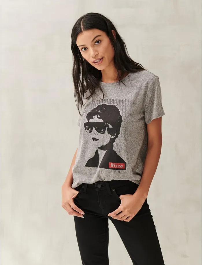 Graphic Tees Women Lucky Brand Rizzo Graphic Tee Heather Grey