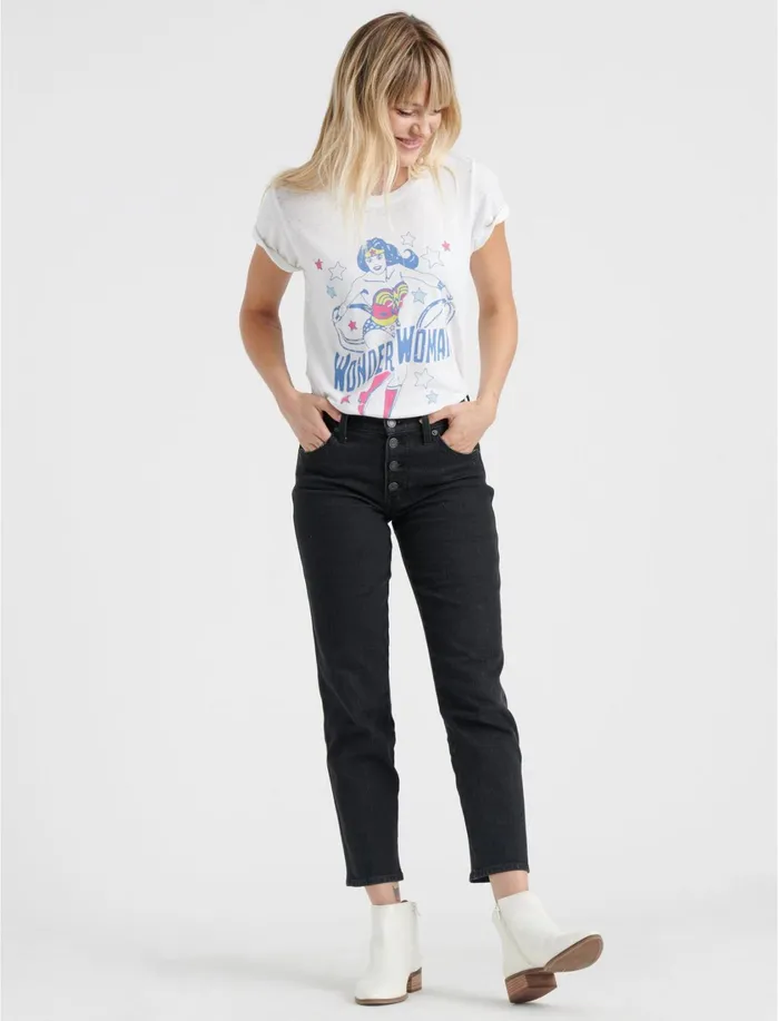 Graphic Tees Women Lucky Brand Wonder Woman Tee Lucky White