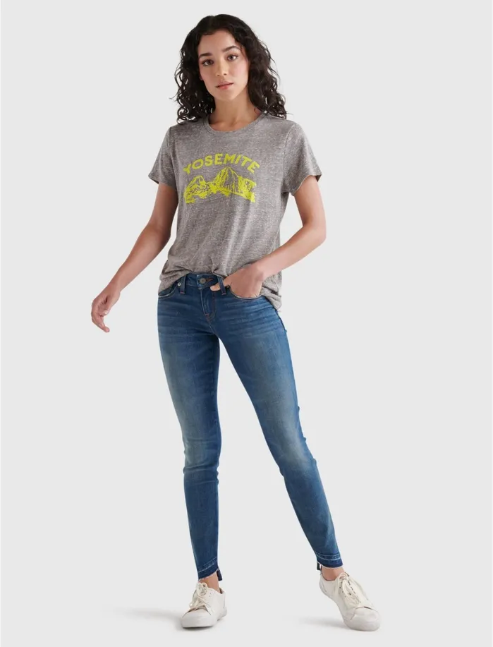 Graphic Tees Women Lucky Brand Yosemite Graphic Tee Heather Grey