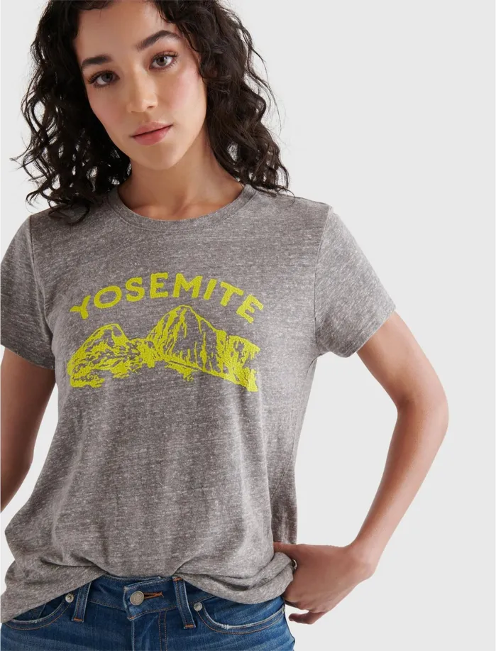 Graphic Tees Women Lucky Brand Yosemite Graphic Tee Heather Grey