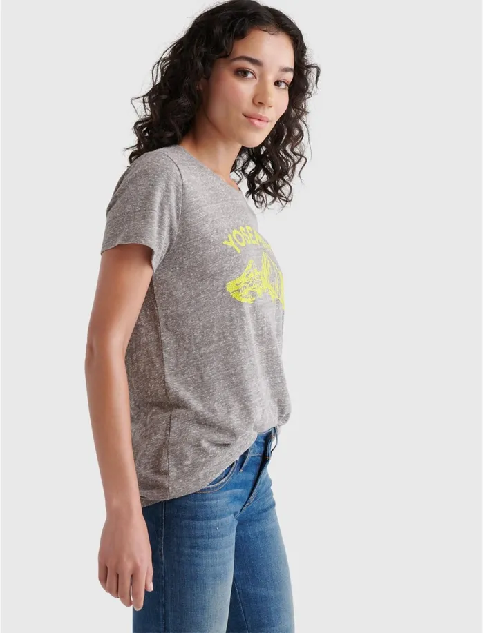 Graphic Tees Women Lucky Brand Yosemite Graphic Tee Heather Grey
