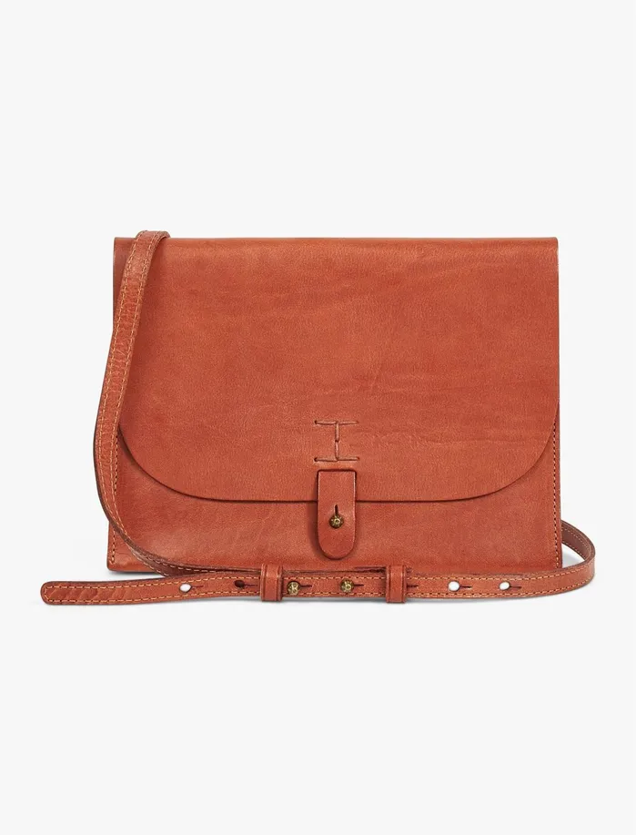 Handbags Women Lucky Brand Leather Crossbody Bag Cognac