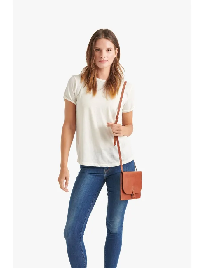Handbags Women Lucky Brand Leather Crossbody Bag Cognac