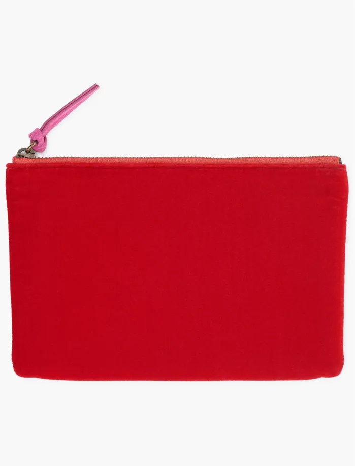 Handbags Women Lucky Brand Mixed Material Pouch Bag Red