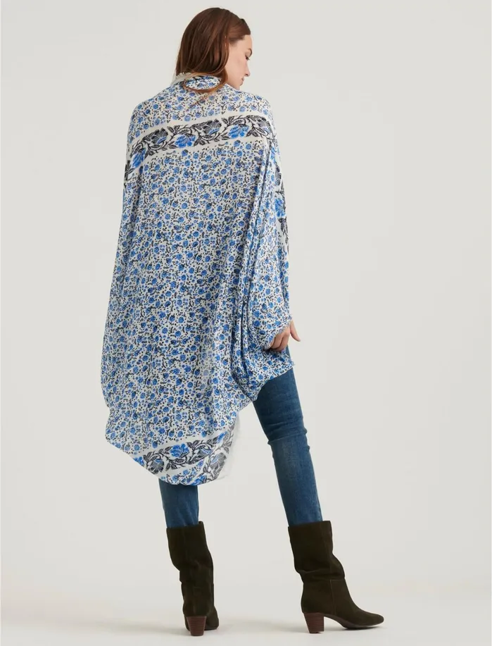 Hats Women Lucky Brand Floral Bolero Blue Multi