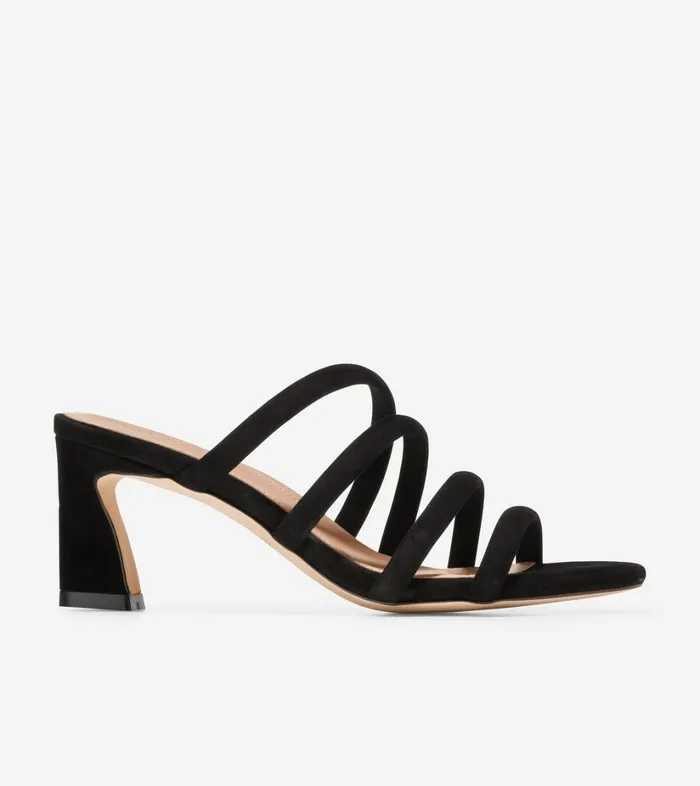 Heels And Wedges Women Cole Haan Adella Sandal Black Suede