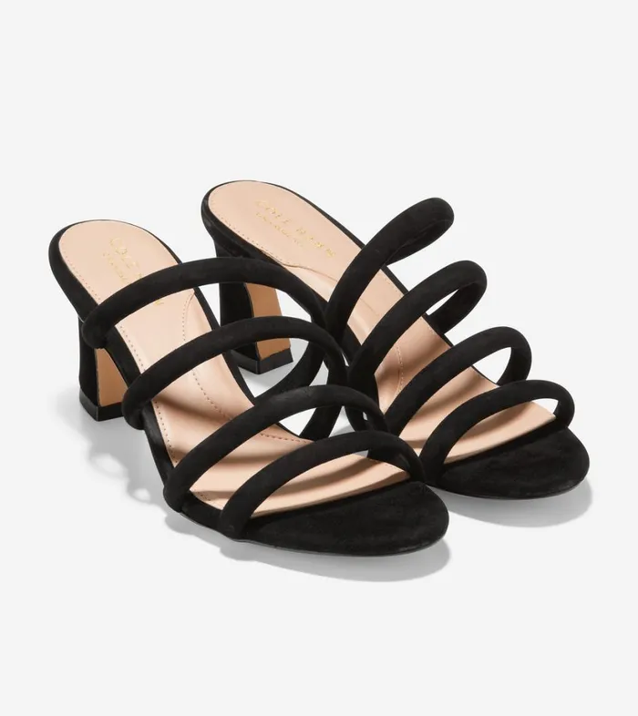 Heels And Wedges Women Cole Haan Adella Sandal Black Suede Heels And Wedges Women Cole Haan Adella Sandal Black Suede