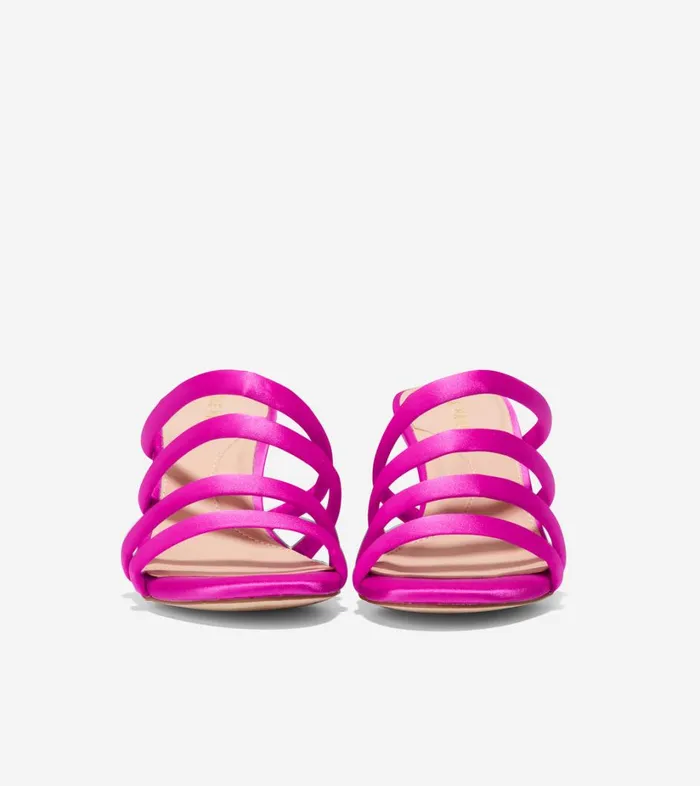 Heels And Wedges Women Cole Haan Adella Sandal Bright Pink Satin Heels And Wedges Women Cole Haan Adella Sandal Bright Pink Satin