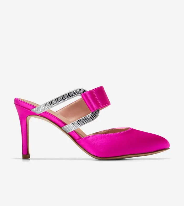 Heels And Wedges Women Cole Haan Gabbie Jewel Mule Pink Satin
