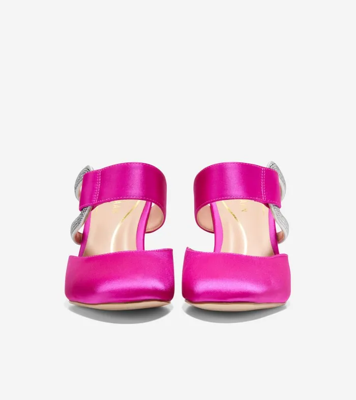Heels And Wedges Women Cole Haan Gabbie Jewel Mule Pink Satin Heels And Wedges Women Cole Haan Gabbie Jewel Mule Pink Satin