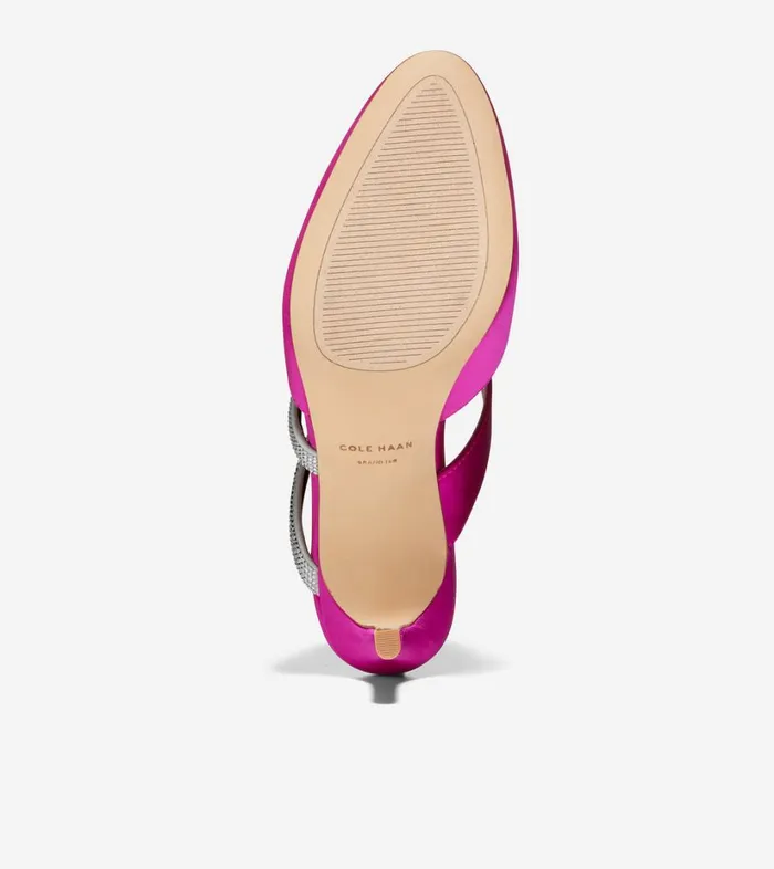 Heels And Wedges Women Cole Haan Gabbie Jewel Mule Pink Satin Heels And Wedges Women Cole Haan Gabbie Jewel Mule Pink Satin