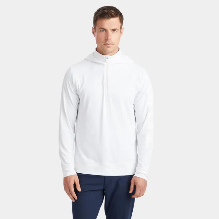 Hooded Luxe Quarter Zip Mid Layer Snow Men GFORE Tops
