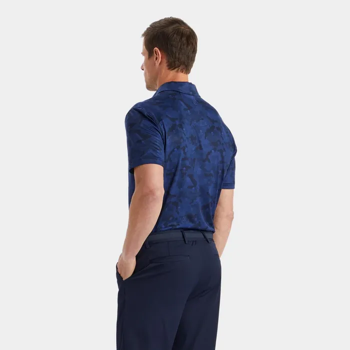 Icon Camo Tech Jersey Modern Spread Collar Polo Blueprint Men GFORE Tops