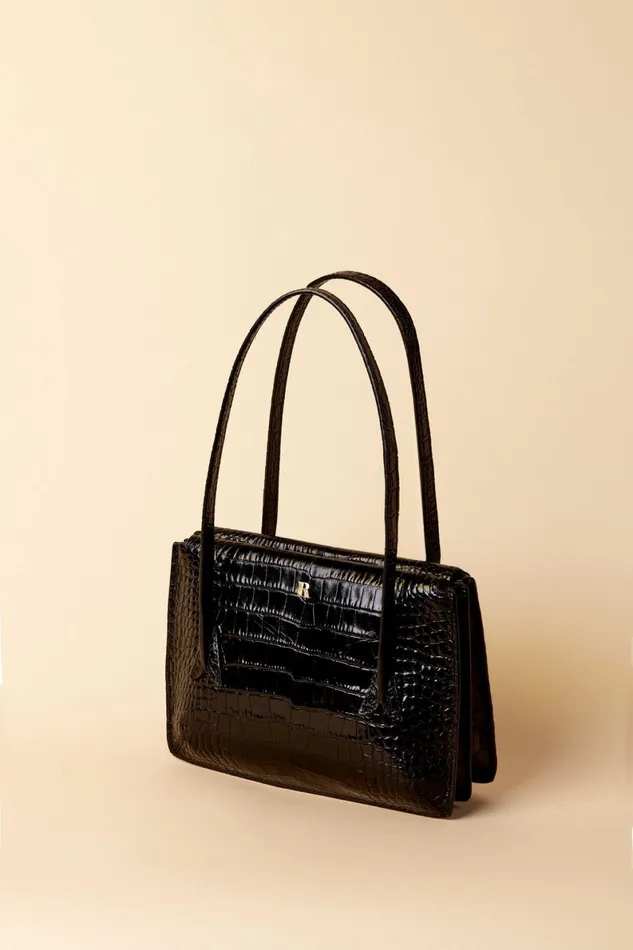 J Bag Croco Noir Women Rouje Bags