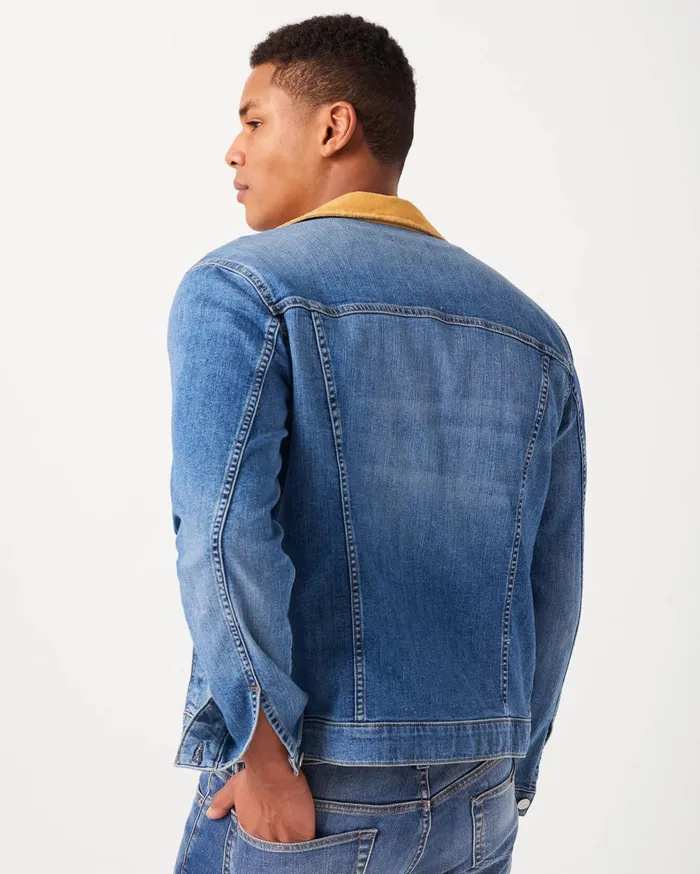 Jackets 038 Coats Men 7 For All Mankind Trucker Jacket With Contrast Collar In Mastermind