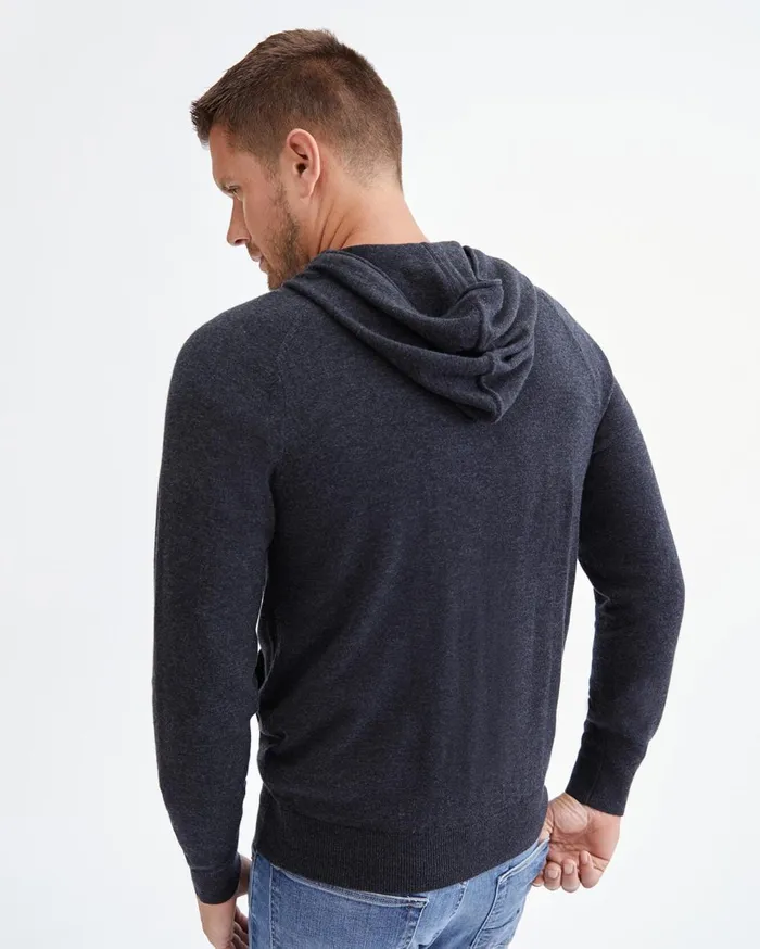 Jackets 038 Coats Men 7 For All Mankind Zip Front Hoodie In Charcoal