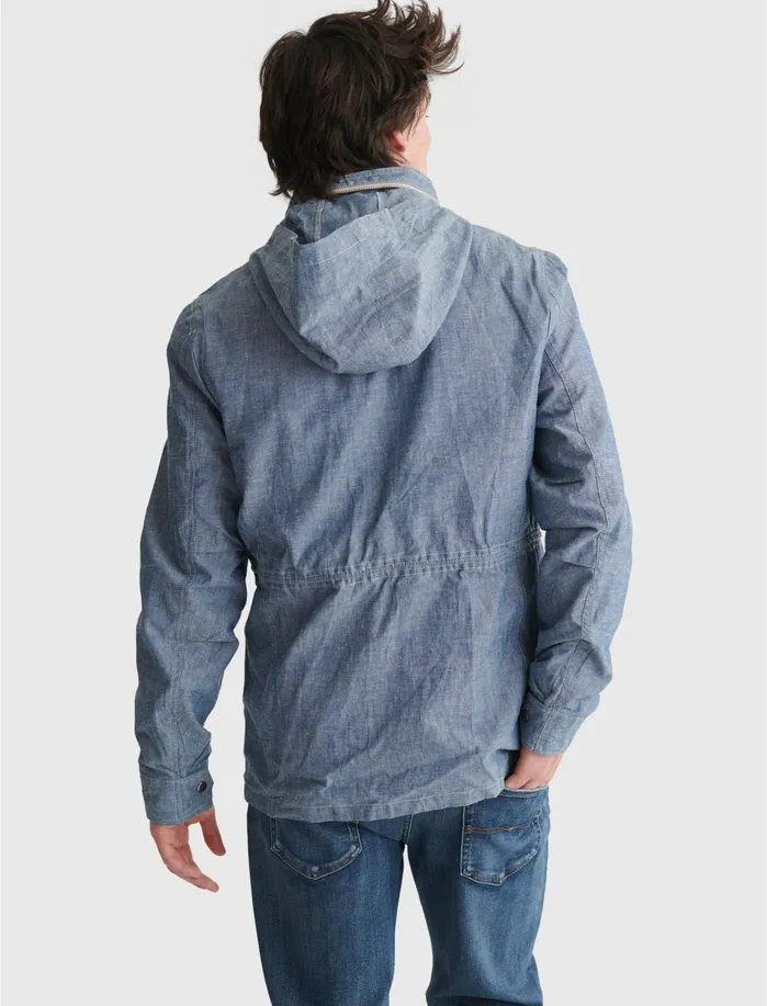 Jackets and Outerwear Men Lucky Brand Chambray M65 Jacket Indigo Multi