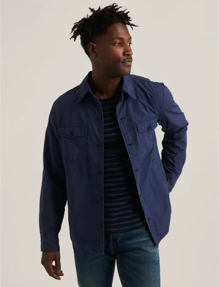 Jackets and Outerwear Men Lucky Brand Fleece Lined Shirt Jacket Black Iris