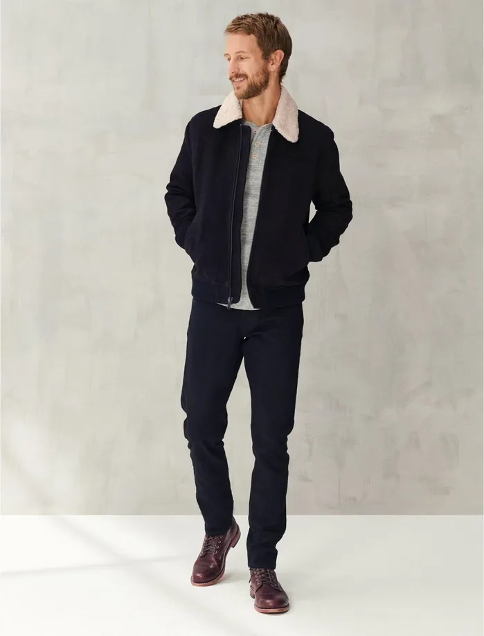 Jackets and Outerwear Men Lucky Brand Nubuck G1 Jacket Black