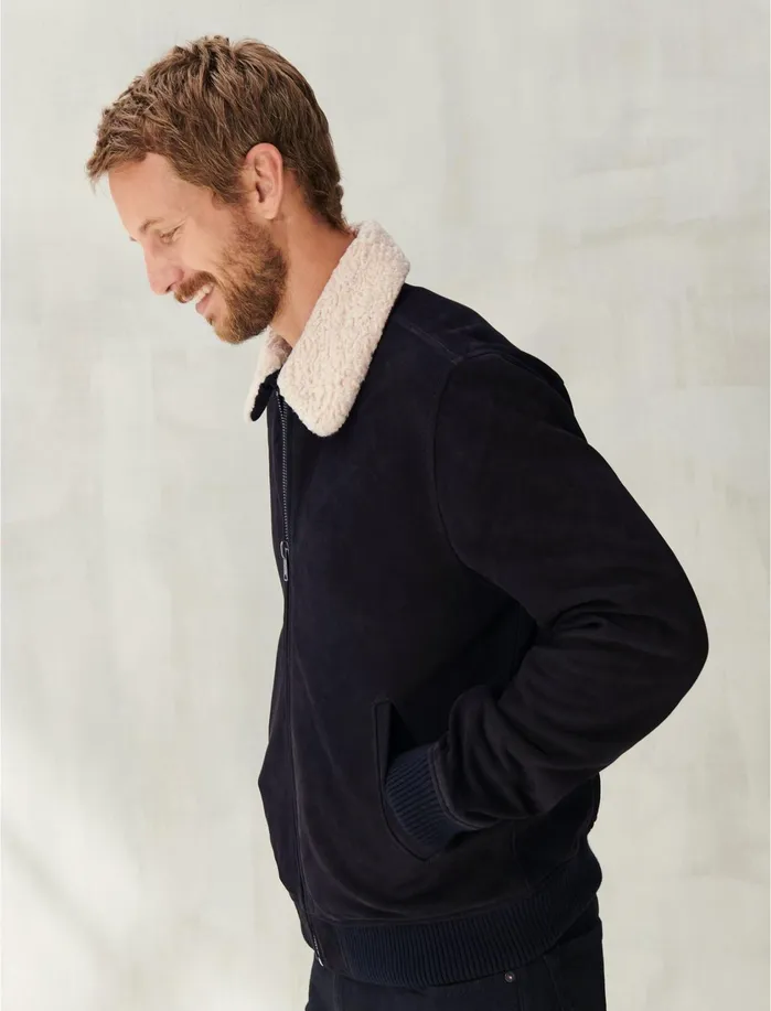 Jackets and Outerwear Men Lucky Brand Nubuck G1 Jacket Black