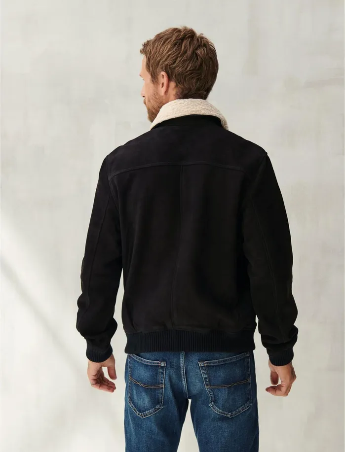 Jackets and Outerwear Men Lucky Brand Nubuck G1 Jacket Black