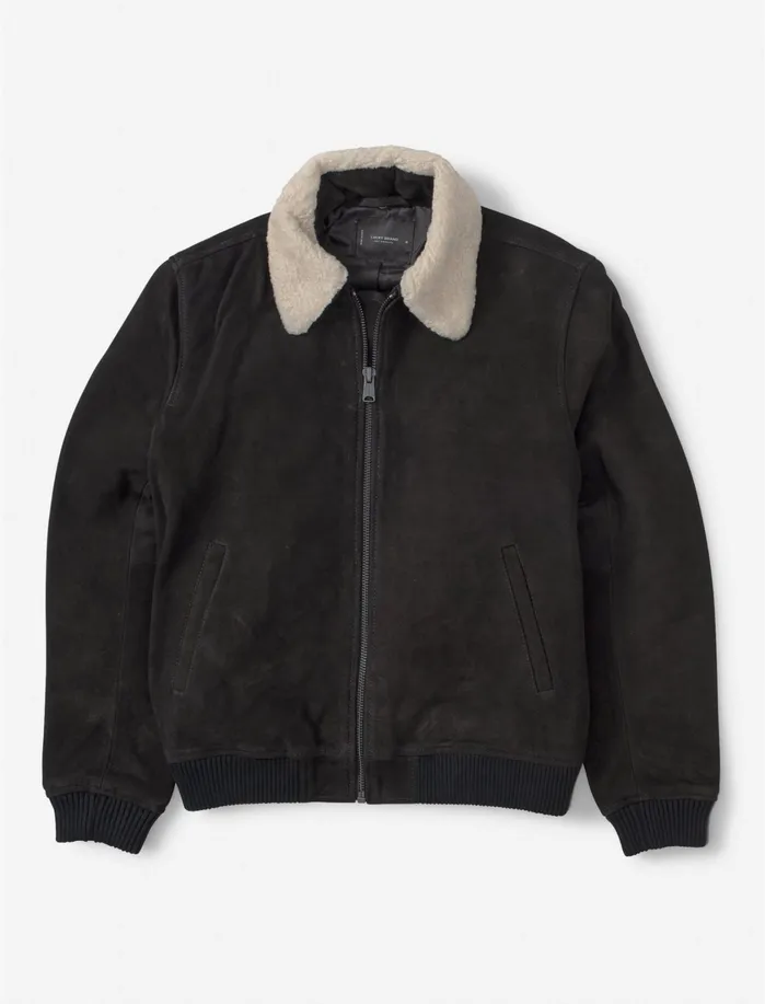Jackets and Outerwear Men Lucky Brand Nubuck G1 Jacket Black
