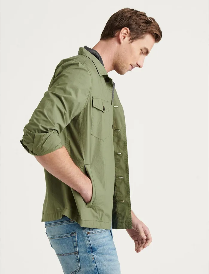 Jackets and Outerwear Men Lucky Brand Poplin Shirt Jacket Four Leaf Clover
