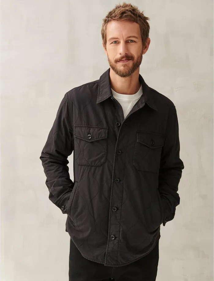 Jackets and Outerwear Men Lucky Brand Quilted Shirt Jacket Black