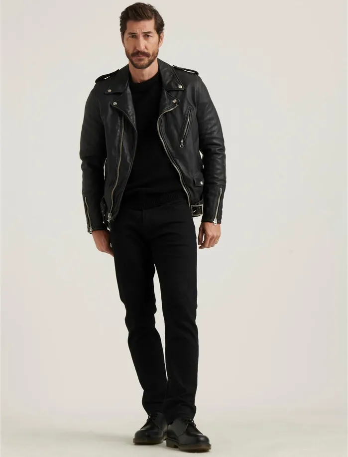 Jackets and Outerwear Men Lucky Brand Schott X Lb Bowery Leather Jacket Black