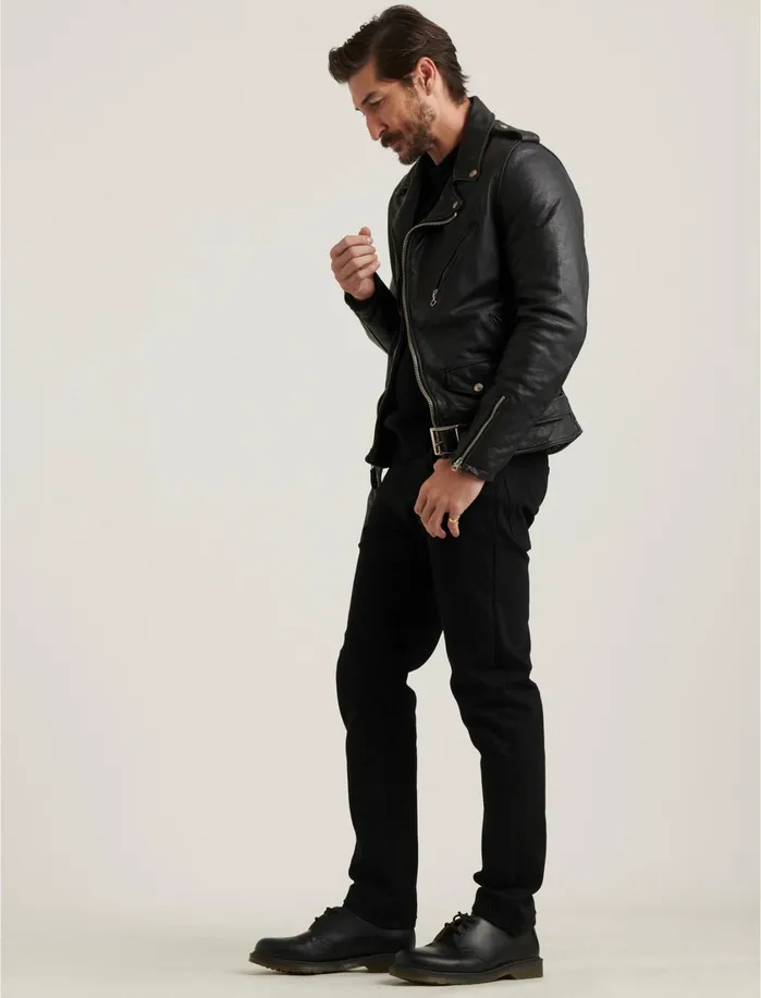 Jackets and Outerwear Men Lucky Brand Schott X Lb Bowery Leather Jacket Black